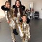 Womens Mens Metallic Ski Suit Snow Skianzug Bronze Glanznylon Glossy Outwear