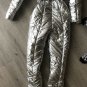 New Metallic Silver Ski Snow Suit Men Women Male Female Winter Anzug Glanz Shiny