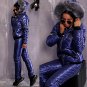 2 in 1 Winter Track Snow Suit Warm Jacket Pants Trousers Nylon Metallic Silver
