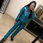 2 in 1 Winter Track Snow Suit Warm Jacket Pants Trousers Nylon Metallic Silver