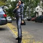 2 in 1 Winter Track Snow Suit Warm Jacket Pants Trousers Nylon Metallic Silver