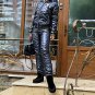 2 in 1 Winter Track Snow Suit Warm Jacket Pants Trousers Nylon Metallic Silver