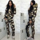 Winter Sport Suit Set Ski Jacket Pants Man Woman Tracksuit Camouflage Star Nylon