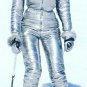 2 in 1 Mens Womens Silver Metallic Ski Suit Snow Suit Set Overall Outfit Sports