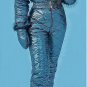2 in 1 Mens Womens Silver Metallic Ski Suit Snow Suit Set Overall Outfit Sports