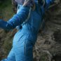 2 in 1 Mens Womens Silver Metallic Ski Suit Snow Suit Set Overall Outfit Sports