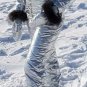 2 in 1 Mens Womens Silver Metallic Ski Suit Snow Suit Set Overall Outfit Sports