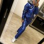 2 in 1 Winter Tracksuit Sport Suit Set Jacket Pants Trousers Glanznylon Anzug