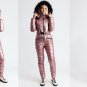 Winter Jumpsuit Sport Ski Suit Set Romper Warm Playsuit Fur Metallic Pink Blue