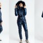 Winter Jumpsuit Sport Ski Suit Set Romper Warm Playsuit Fur Metallic Pink Blue