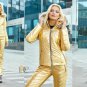 2 in 1 Winter Tracksuit Sport Suit Set Jacket High Waist Pants Trousers Warm Ski