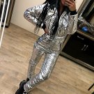 Silver Metallic Womens Female Woman Sport Suit Snowboard Wet Overall Outwear