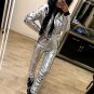 Silver Metallic Womens Female Woman Sport Suit Snowboard Wet Overall Outwear