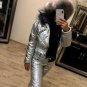 Silver Metallic Womens Female Woman Sport Suit Snowboard Wet Overall Outwear