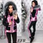 Womens Silver Tracksuit Sport Suit Set Vest Sweat Pants Trousers Outwear Outfit