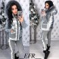 Womens Silver Tracksuit Sport Suit Set Vest Sweat Pants Trousers Outwear Outfit