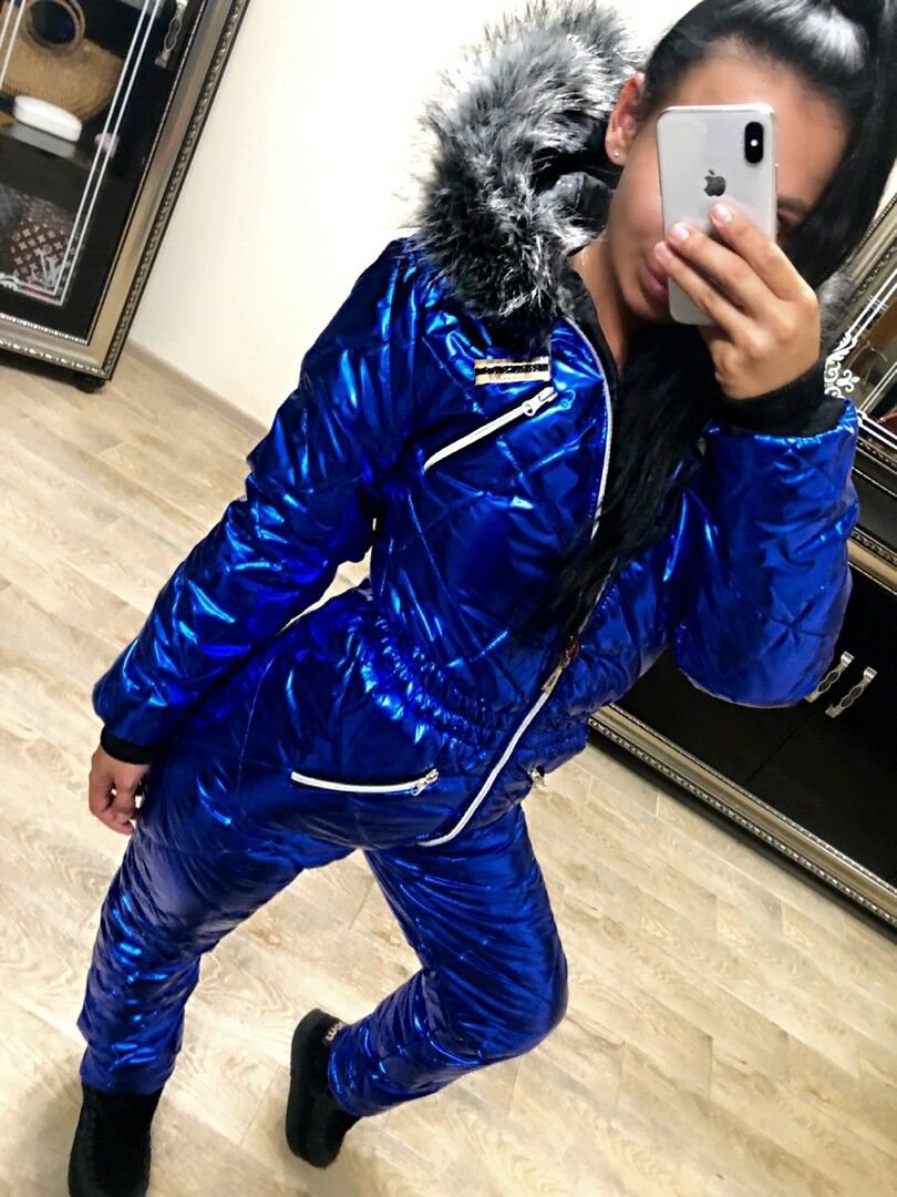 Dark Blue Metallic Womens Female Woman Sport Suit Snowboard Wet Overall Outwear