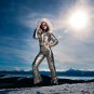 Light Blue Metallic Skianzug Womens Winter Warm Snow Suit Set Ski Glanz Nylon We