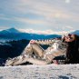 Light Blue Metallic Skianzug Womens Winter Warm Snow Suit Set Ski Glanz Nylon We