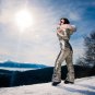 Light Blue Metallic Skianzug Womens Winter Warm Snow Suit Set Ski Glanz Nylon We