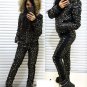 Silver Tracksuit Sport Suit Set Jacket Pants Skisuit Outwear Outfit Snowsuit Gol
