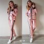 Silver Tracksuit Sport Suit Set Jacket Pants Skisuit Outwear Outfit Snowsuit Gol