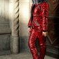 Damen Overall Metallic Red Ski Suit Snow Shiny Glanznylon Anzug Women Winter War
