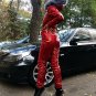 Damen Overall Metallic Red Ski Suit Snow Shiny Glanznylon Anzug Women Winter War