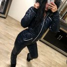 Black Shine Wet Look Ski Suit Snow Snowboard Sports Patent Glossy Shine Outwear
