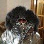 Man Woman Ski Suit Silver Metallic Overall Jumpsuit Balaklava Balaclava Outwear