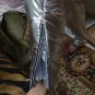 Man Woman Ski Suit Silver Metallic Overall Jumpsuit Balaklava Balaclava Outwear
