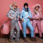 Womens Mens Metallic Ski Suit Snow Skianzug Glanznylon Glossy Outwear Shine Bag