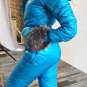 2 in 1 Mens Womens Winter Snow Suit Glanz Ski Nylon Anzug Shine Overall One Piec