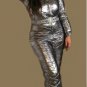 2 in 1 Mens Womens Winter Snow Suit Glanz Ski Nylon Anzug Shine Overall One Piec