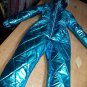 Mens Womens Customized Metallic Blue Winter Ski Suit Overall Jumpsuit Gloss Shin