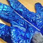 Mens Womens Customized Metallic Blue Winter Ski Suit Overall Jumpsuit Gloss Shin