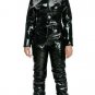 Woman Man Black Nylon Jumpsuit Shiny Wet Vinyl Gloss Ski Suit Sport Snow Overall