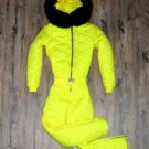 Winter Neon Yellow Outwear Overall Outfit Women Men Female Male Jumpsuit Warm Fu