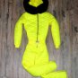 Winter Neon Yellow Outwear Overall Outfit Women Men Female Male Jumpsuit Warm Fu