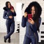 Winter Snowsuit Wetlook Gloss Shine Nylon Skisuit Damenoverall Glanznylon Anzug