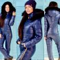 Winter Snowsuit Wetlook Gloss Shine Nylon Skisuit Damenoverall Glanznylon Anzug