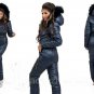 Winter Snowsuit Wetlook Gloss Shine Nylon Skisuit Damenoverall Glanznylon Anzug