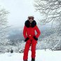 2 in 1 Mens Womens Winter Snow Suit Set Overall Outwear Ski Anzug Nylon Red Blac