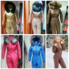 Womens Mens Ski Anzug Suit Winter Overall Nylon Waterproof Outdoor One Piece Fur