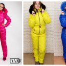 Winter Jumpsuit Sport Ski Suit Set Romper Warm Playsuit Fur Hot Pink Yellow Blue