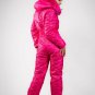 Winter Jumpsuit Sport Ski Suit Set Romper Warm Playsuit Fur Hot Pink Yellow Blue