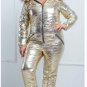 Man Woman Ski Snow Suit Nylon Metallic Silver Gold Waterproof Overall Plus Size