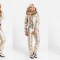 Man Woman Ski Snow Suit Nylon Metallic Silver Gold Waterproof Overall Plus Size