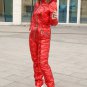 Man Woman Ski Snow Suit Nylon Metallic Silver Gold Waterproof Overall Plus Size