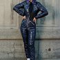 Glossy Black Customized Winter Ski Suit Overall Jumpsuit Outwear Outfit Male Fem